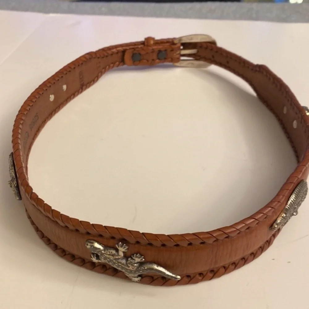 Brighton Wildlife Leather Belt 90s‎ Vintage Y2K